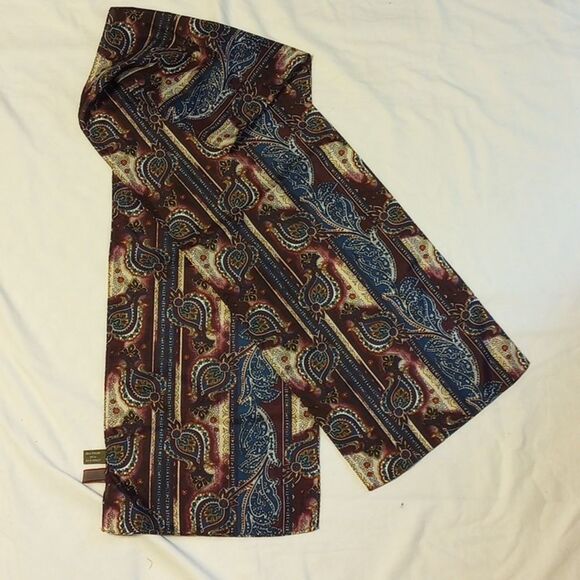 Rectangular Purple and Blue New York Style Silk Scarf - Picture 1 of 4